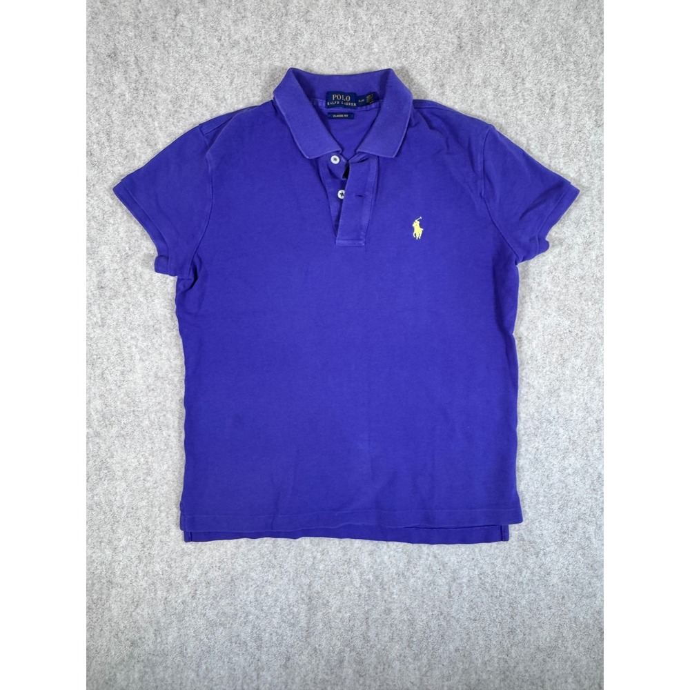 k157. Polo Ralph Lauren Women Purple Short Sleeve Classic Fit Cotton Shirt Small